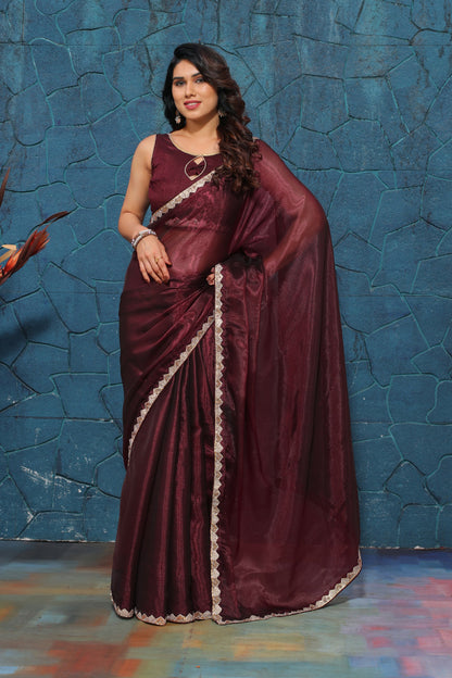 Pink Pure Silk Embellished Work Saree