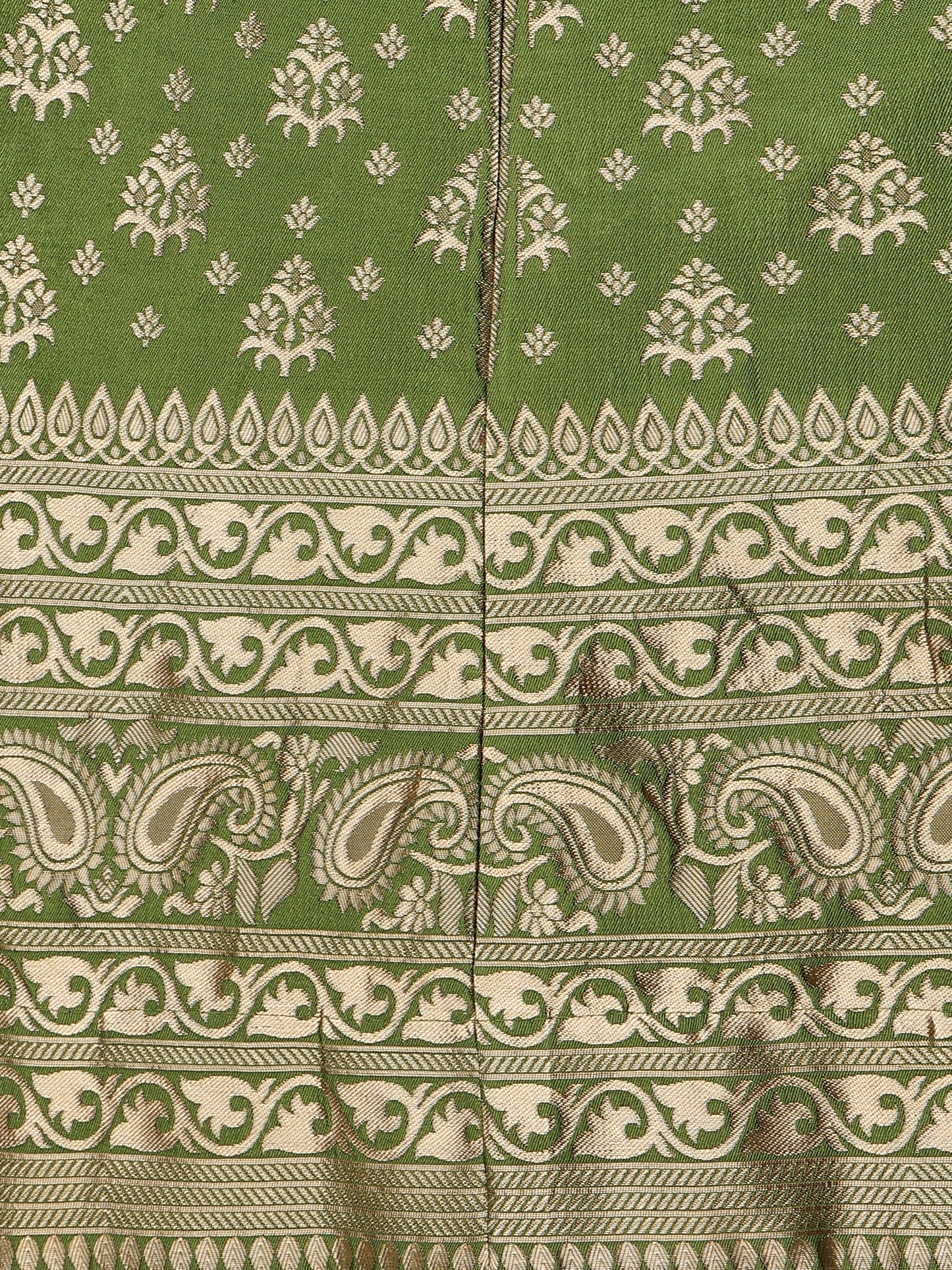 Mehendi Green Banarasi Silk Jacquard Lehenga Choli 