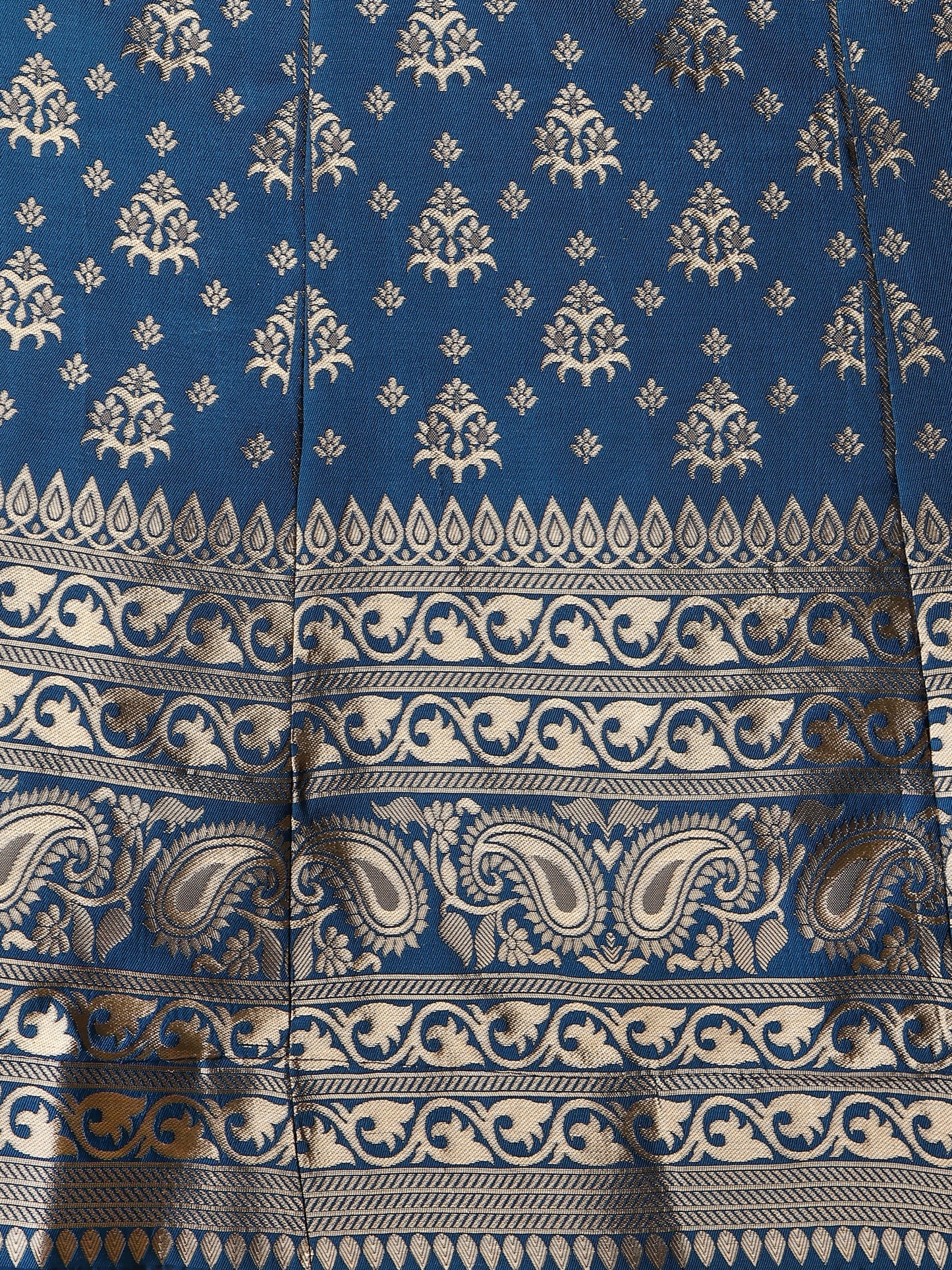 Rama Blue Banarasi Silk Jacquard Lehenga Choli 