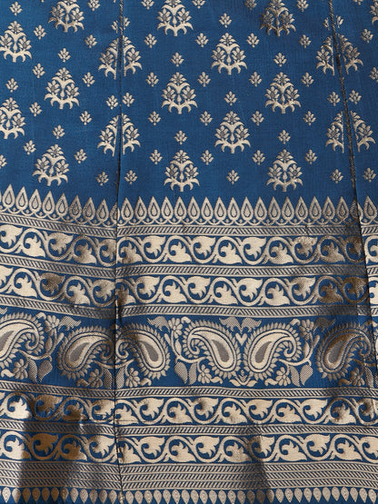 Rama Blue Banarasi Silk Jacquard Lehenga Choli 