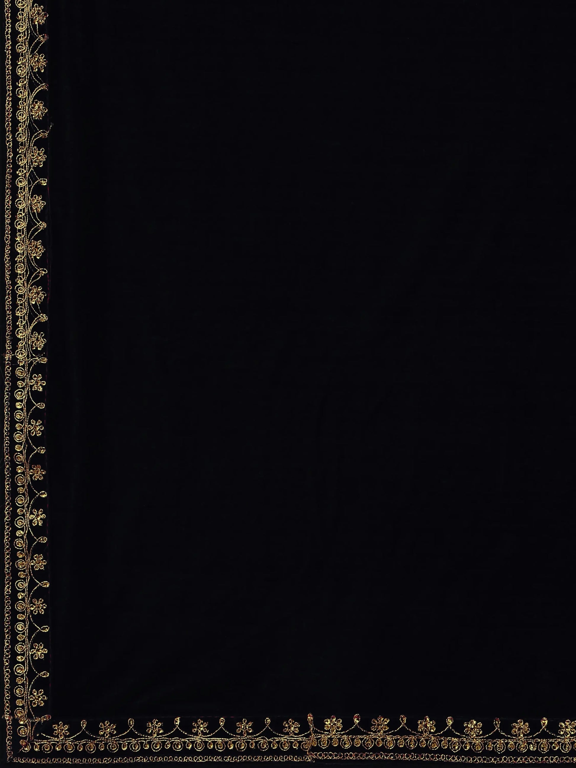 Black Velvet Embroidery Saree for Women Orrly.Store