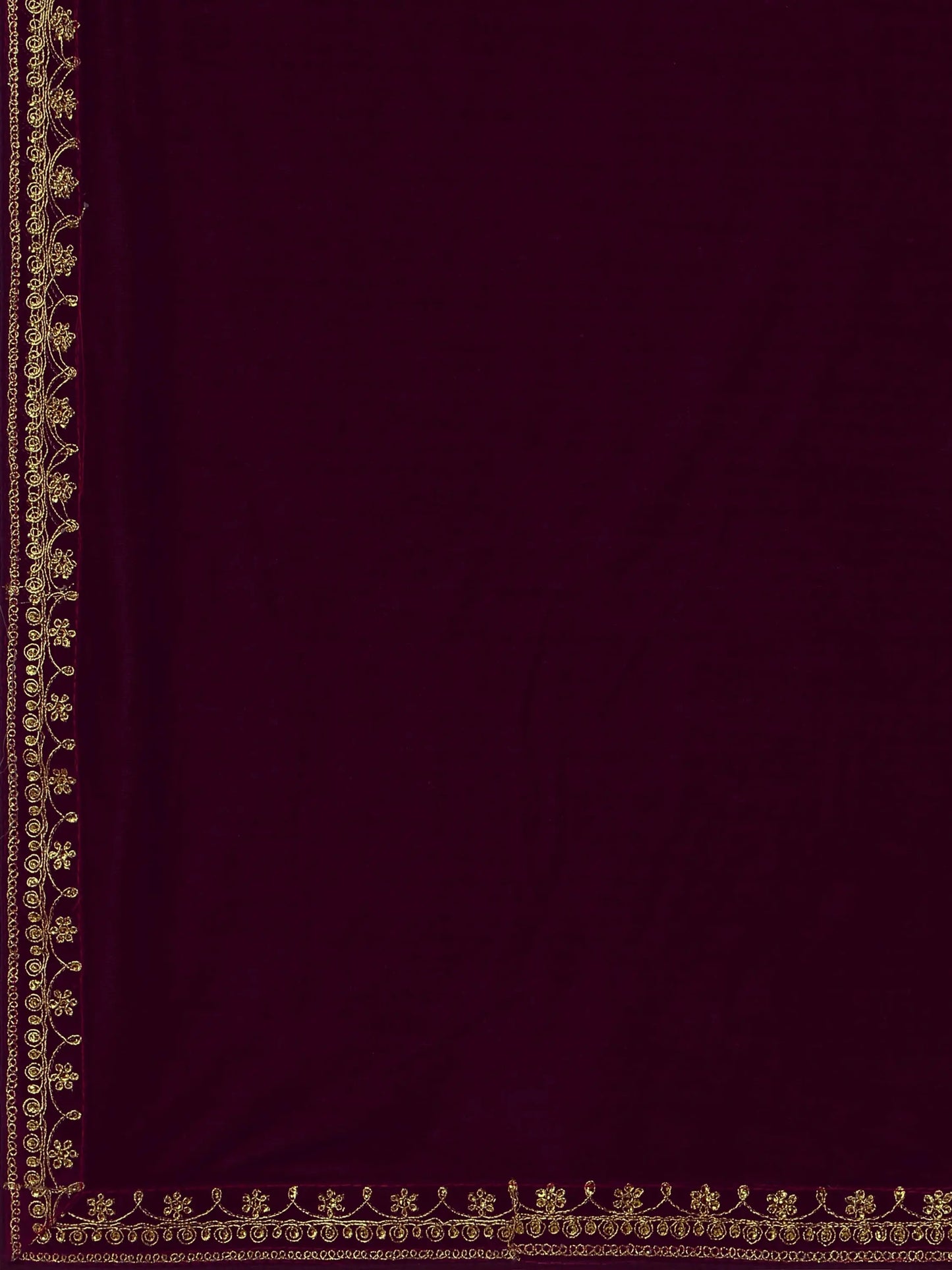 Purple Velvet Embroidery Saree for Women Orrly.Store